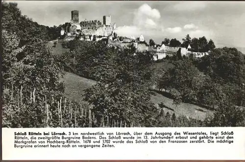 Loerrach Burg Roetteln Kat. Loerrach