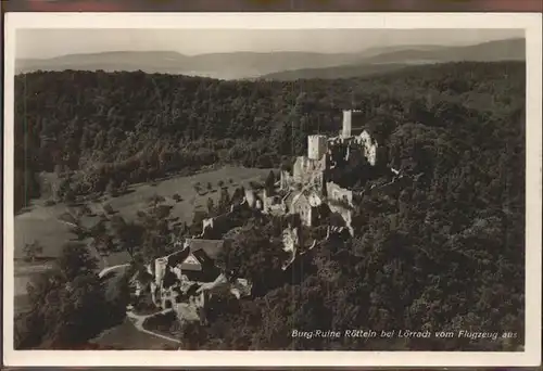 Loerrach Burgruine Roetteln Kat. Loerrach