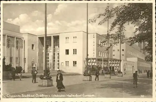 Chemnitz Stadtbad Hallenbad Europas Kat. Chemnitz