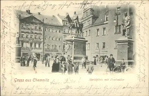 Chemnitz Marktplatz Denkmaeler Kat. Chemnitz