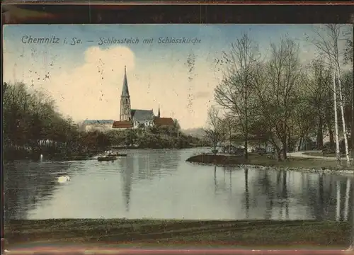 Chemnitz Schlossteich Schlosskirche Kat. Chemnitz