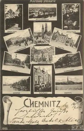 Chemnitz Post Schlossteich Schlossgarten Kat. Chemnitz