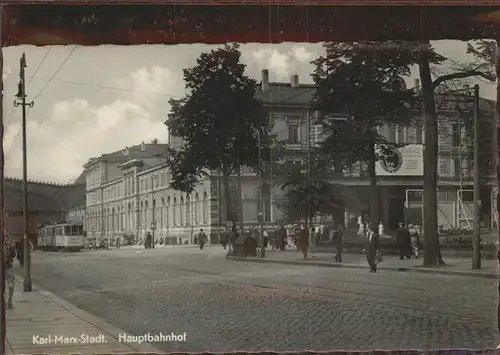 Karl Marx Stadt Hauptbahnhof Strassenbahn Kat. Chemnitz