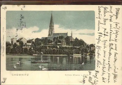 Chemnitz Schloss Miramar Teich Kat. Chemnitz