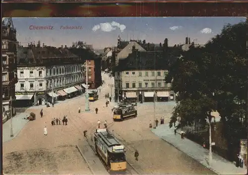 Chemnitz Falkeplatz Strassenbahn Kat. Chemnitz