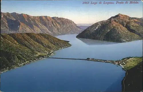 Lugano TI Lago di Lugano Ponte di Melide Kat. Lugano