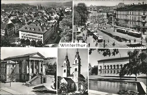 Winterthur Strassenbahn Kirche Kat. Winterthur