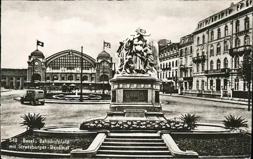 Basel BS Bahnhofsplatz Strassburger Denkmal Kat. Basel