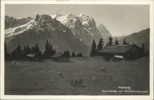 Hasliberg Gummenalp Wetterhorngruppe Kat. Meiringen