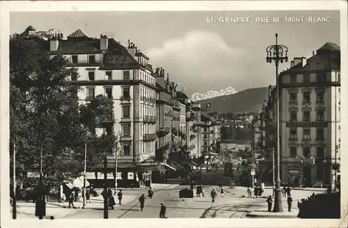 Geneve GE Rue de Mont Blanc Strassenbahn Kat. Geneve