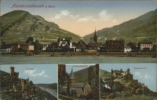 Assmannshausen Burgen Schloesser Reichenstein / Ruedesheim am Rhein /