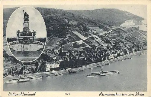Assmannshausen Nationaldenkmal Schiffe / Ruedesheim am Rhein /