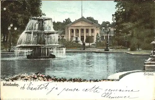 Wiesbaden Kurhaus Park Brunnen Kat. Wiesbaden