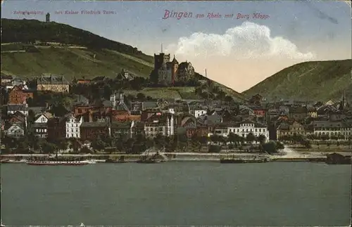 Bingen Rhein mit Burg Klopp Kat. Bingen am Rhein