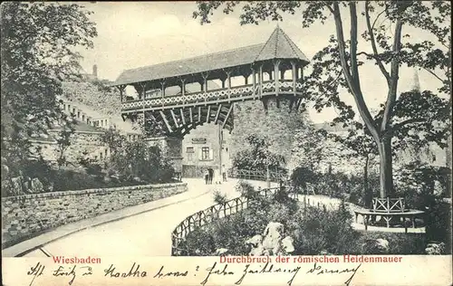 Wiesbaden Durchbruch der roemischen Heidenmauer Kat. Wiesbaden