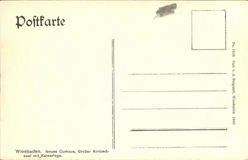Wiesbaden Neues Kurhaus Grosser Konzertsaal mit Kaiserglocke Kat. Wiesbaden