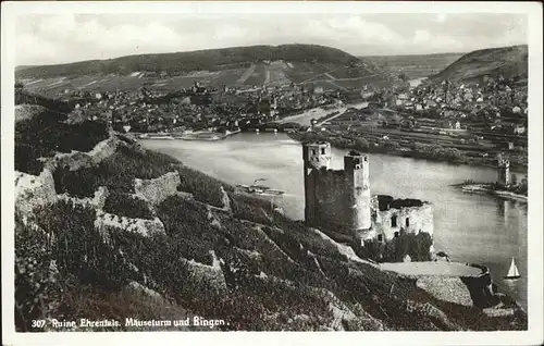 Bingen Rhein Ruine Ehrenfels Maeuseturm  Kat. Bingen am Rhein