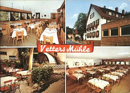 Bensheim Bergstrasse Vetters Muehle Heinz Tempel Ausflugslokal Restaurant Kat. Bensheim