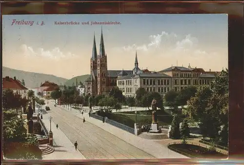 Freiburg Breisgau Kaiserbruecke Johanniskirche Kat. Freiburg im Breisgau