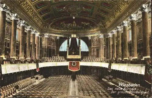 Wiesbaden Kurhaus grosser Konzertsaal innen Kat. Wiesbaden