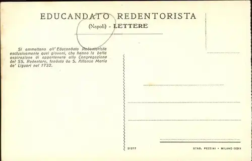 Napoli Neapel Collegio Nella Chiesa Cappella di S. Gerardo Majella Alfonso Maria de Liguori Kat. Napoli