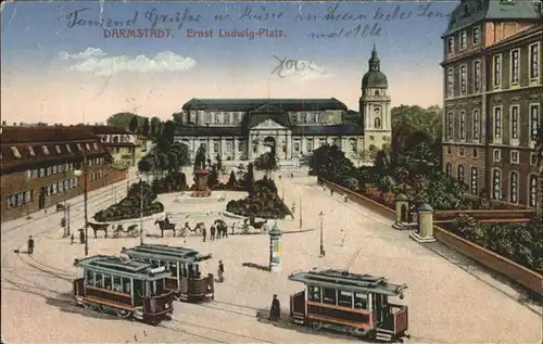Strassenbahn Darmstadt Ernst Ludwig Platz Kat. Strassenbahn