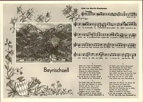 Liederkarte Bayrischzell Martin Staudacher Edelweiss Kat. Musik