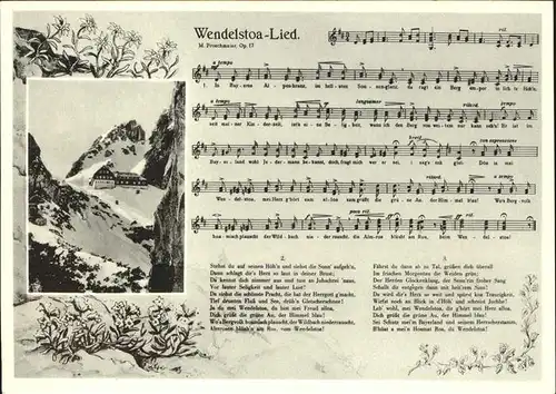 Liederkarte Wedelstoa M. Froschmaier Kat. Musik