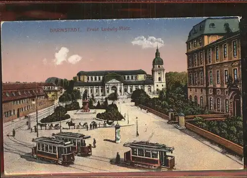 Strassenbahn Darmstadt Ernst Ludwig Platz Kat. Strassenbahn