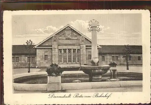 Bahnhof Darmstadt Brunnen Kat. Eisenbahn