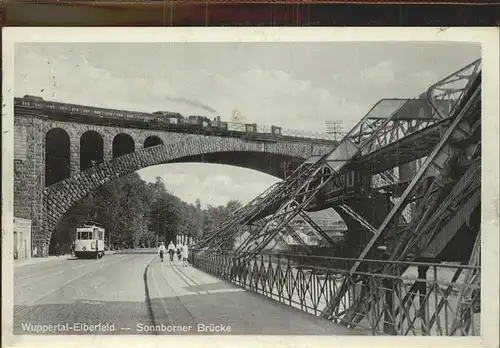 Schwebebahn Wuppertal Elberfeld Sonnborner bruecke Kat. Bahnen