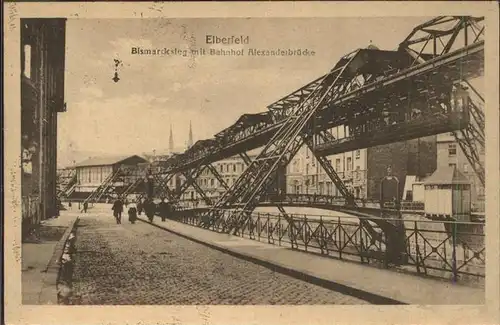 Schwebebahn Wuppertal Elberfeld Bismarcksteg Alexanderbruecke Kat. Bahnen