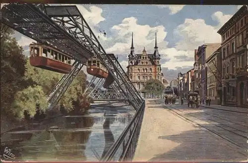 Verlag Wiedemann WIRO Nr. 2406 A Wuppertal Barmen Schwebebahn Kat. Verlage