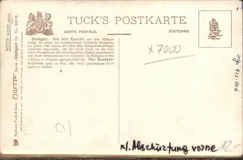 Flower Charles E Nr. 653 B Stuttgart Alte Kanzlei Tucks-Verlag / Kuenstlerkarte /