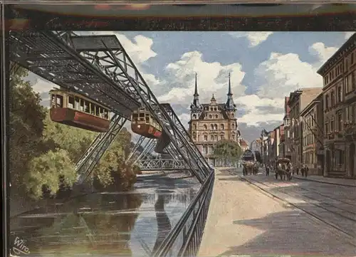 Verlag Wiedemann WIRO Nr. 2406 A Wuppertal Barmen Schwebebahn Kat. Verlage