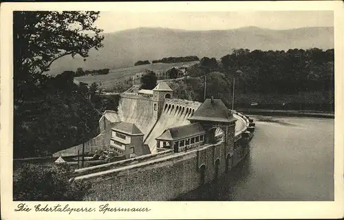 kk29176 Staudamm Pumpspeicherkraftwerk Edertalsperre Schloss Waldeck Kategorie. Gebaeude Alte Ansichtskarten