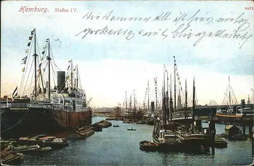 Dampfer Oceanliner Pennsylvania Hamburg Hafen Boote Kat. Schiffe