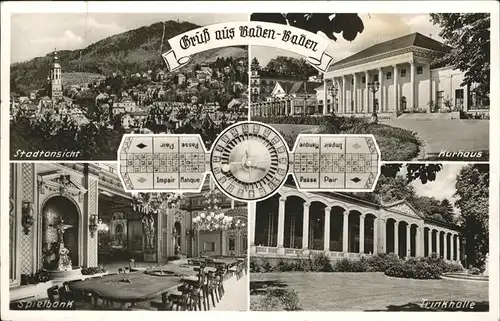 Casino Spielbank Baden Baden Kurhaus Trinkhalle Kat. Spiel