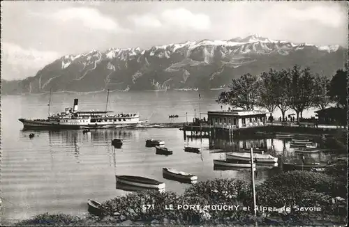 Dampfer Seitenrad Port d Ouchy Alpes de Savoie Kat. Schiffe