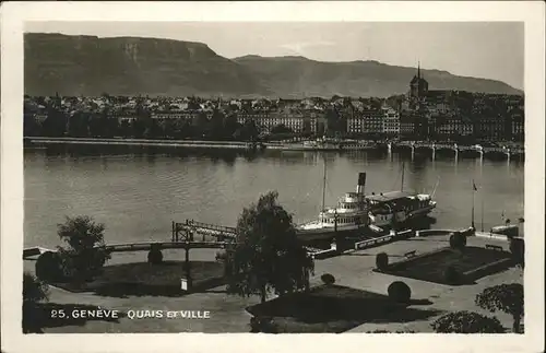 Dampfer Binnenschifffahrt Geneve Quais et Ville Kat. Schiffe