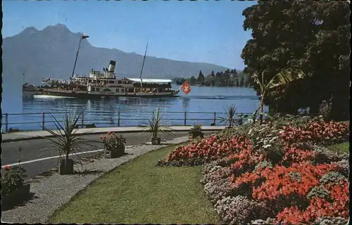 Dampfer Seitenrad Weggis Vierwaldstaettersee Kat. Schiffe