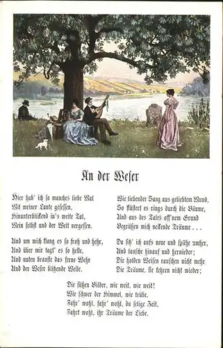 Liederkarte An der Weser Bunte Reihe Nr. 3 Kat. Musik