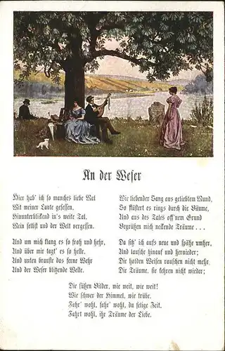 Liederkarte An der Weser Bunte Reihe Nr. 3 Kat. Musik