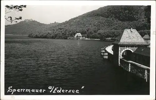 kk29239 Staudamm Pumpspeicherkraftwerk Sperrmauer Edersee Kategorie. Gebaeude Alte Ansichtskarten