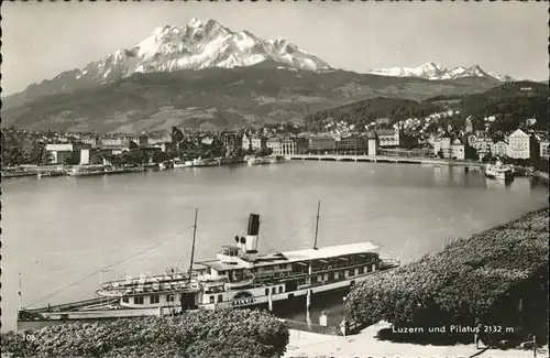 Dampfer Seitenrad Gallia Luzern Pilatus Kat. Schiffe