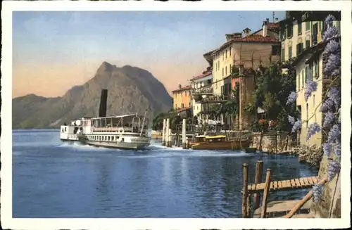 Dampfer Seitenrad Gandria Lago di Lugano Kat. Schiffe