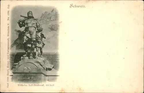 Tell Wilhelm Denkmal Altdorf Schweiz Kat. Persoenlichkeiten