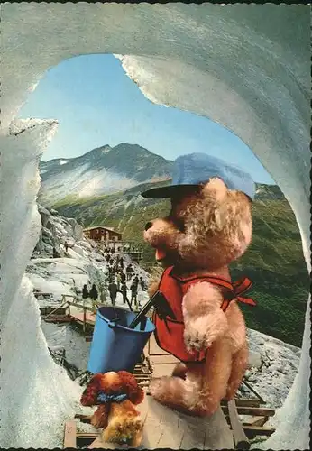 Teddy Teddybaer Teddy bear Eisgrotte Rhonegletscher Kat. Kinderspielzeug