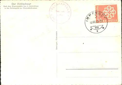 Tell Wilhelm Ruetlischwur Wandgemaelde E. Stueckelberg Kat. Persoenlichkeiten