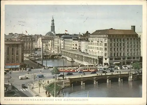 Strassenbahn Hamburg Reesendammbruecke Alsterarkaden Kat. Strassenbahn